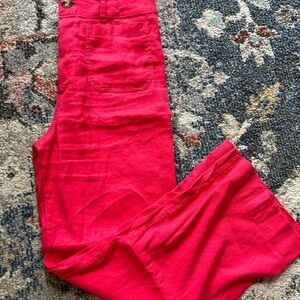 Maeve The Colette Cropped Wide Leg Linen Trousers